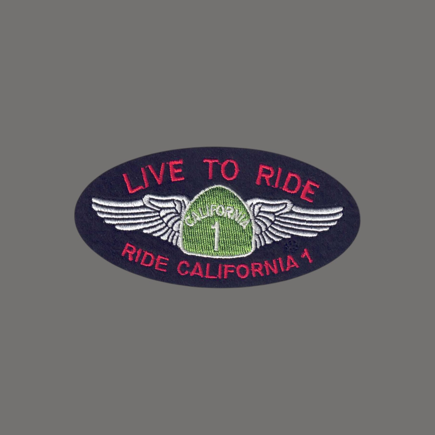 LIVE TO RIDE - CALIFORNIA 1 Red Text Patch - 1232-36