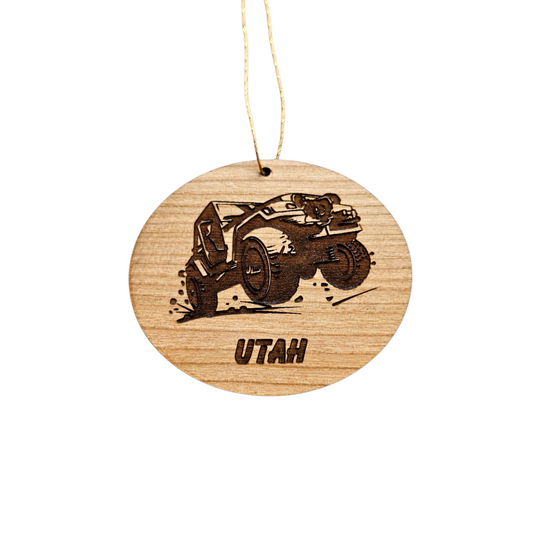 Utah Wood Ornament - 4 Wheeling UT 4x4 Rock Crawling - Handmade in USA Souvenir - 15787