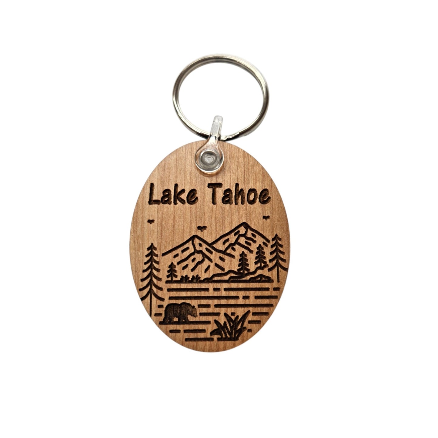 Lake Tahoe Mountain Trees Bear Keychain Souvenir - KC8173