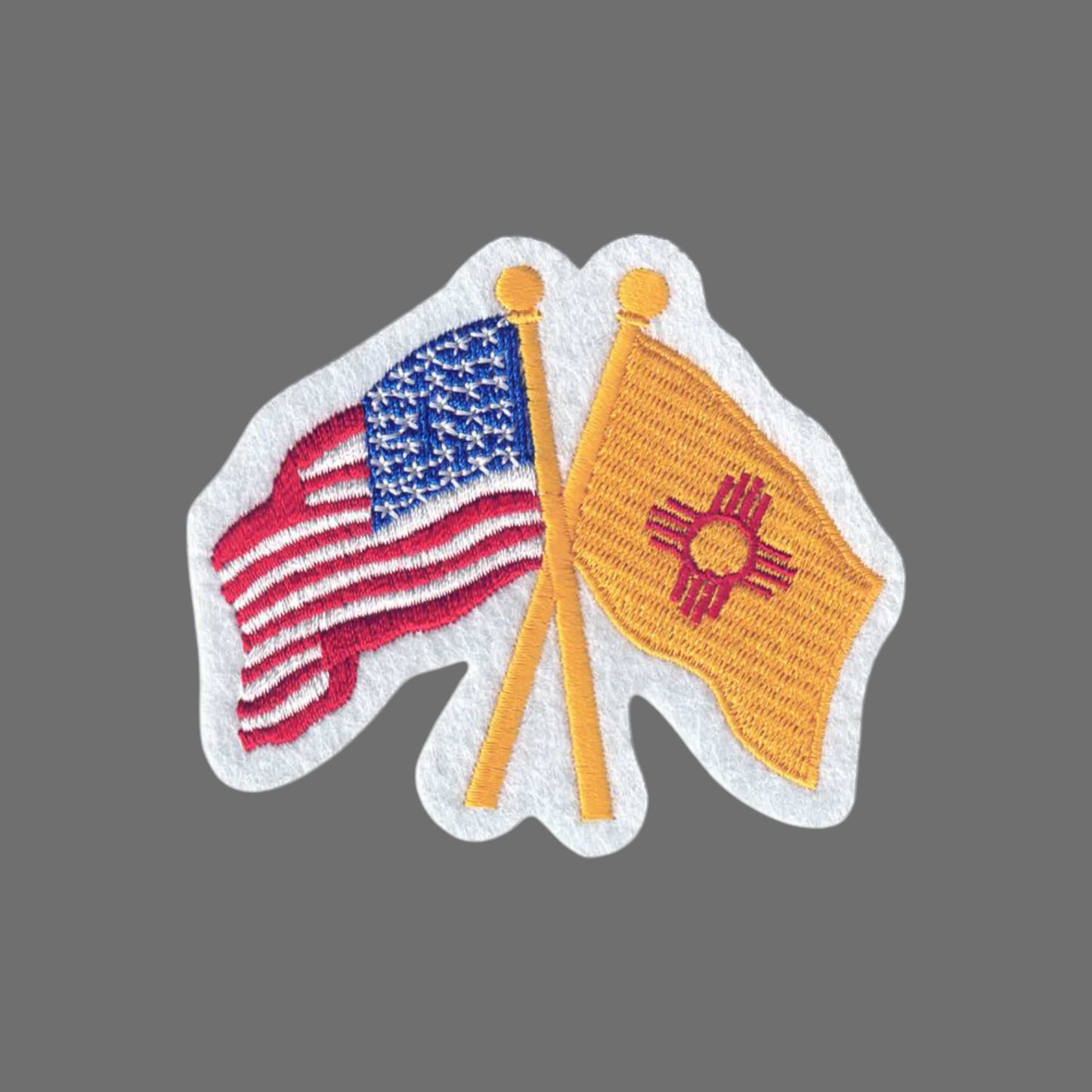 New Mexico and USA Flags Patch - 2565