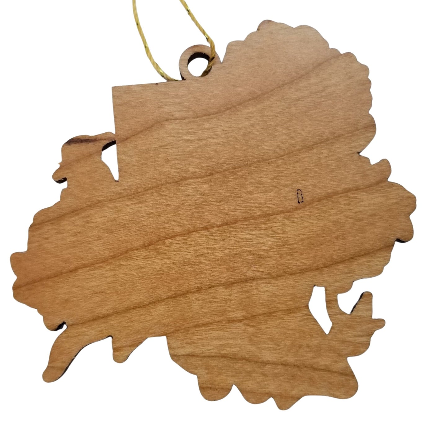 Indiana Wood Ornament - IN State Shape with State Flowers Cutout - Handmade Wood Ornament Made in USA Christmas Decor