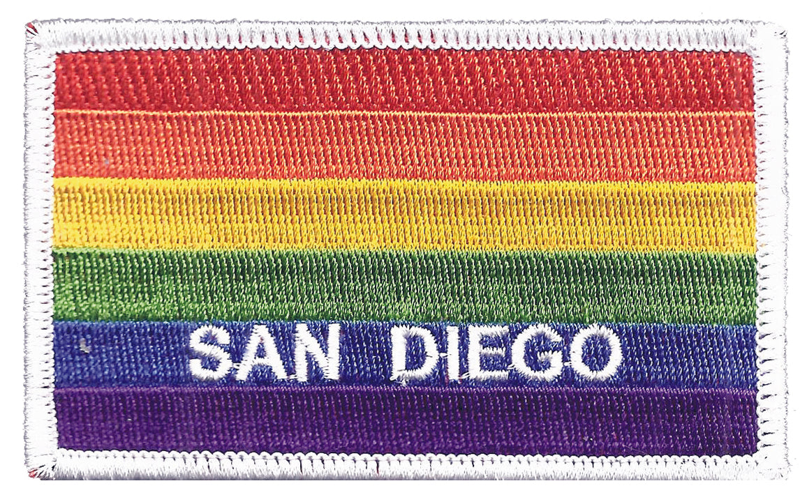 SAN DIEGO Rainbow Flag Patch White Border - 4719-39