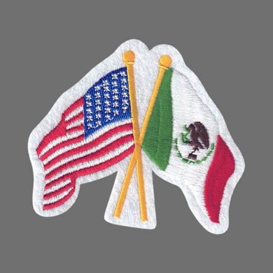 Mexico and USA Flags Patch - 6495