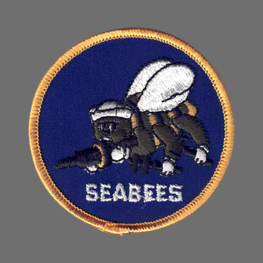 Vintage SEABEES Patch Sew On Gold - 6866-G