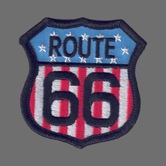 ROUTE 66 on USA Flag Patch - 6889