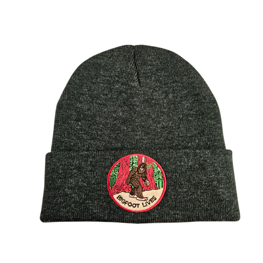 BIGFOOT LIVES Charcoal Gray Knit Beanie - B1027
