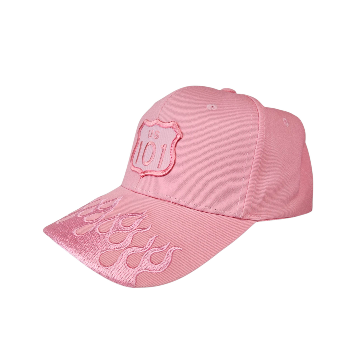 US 101 Pink Patch 2" on Pink Flame Fire Cap Or Hat - H1044