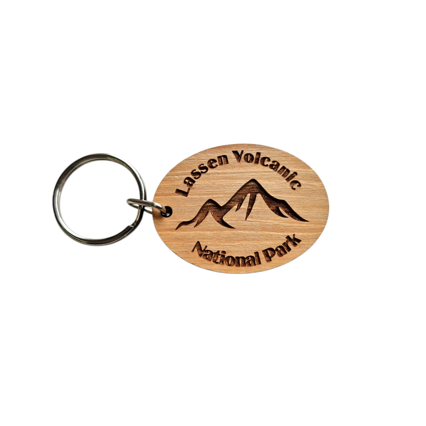 Lassen Volcanic National Park Keychain Mt Lassen Mountains Wood Keyring California Souvenir - KC8085