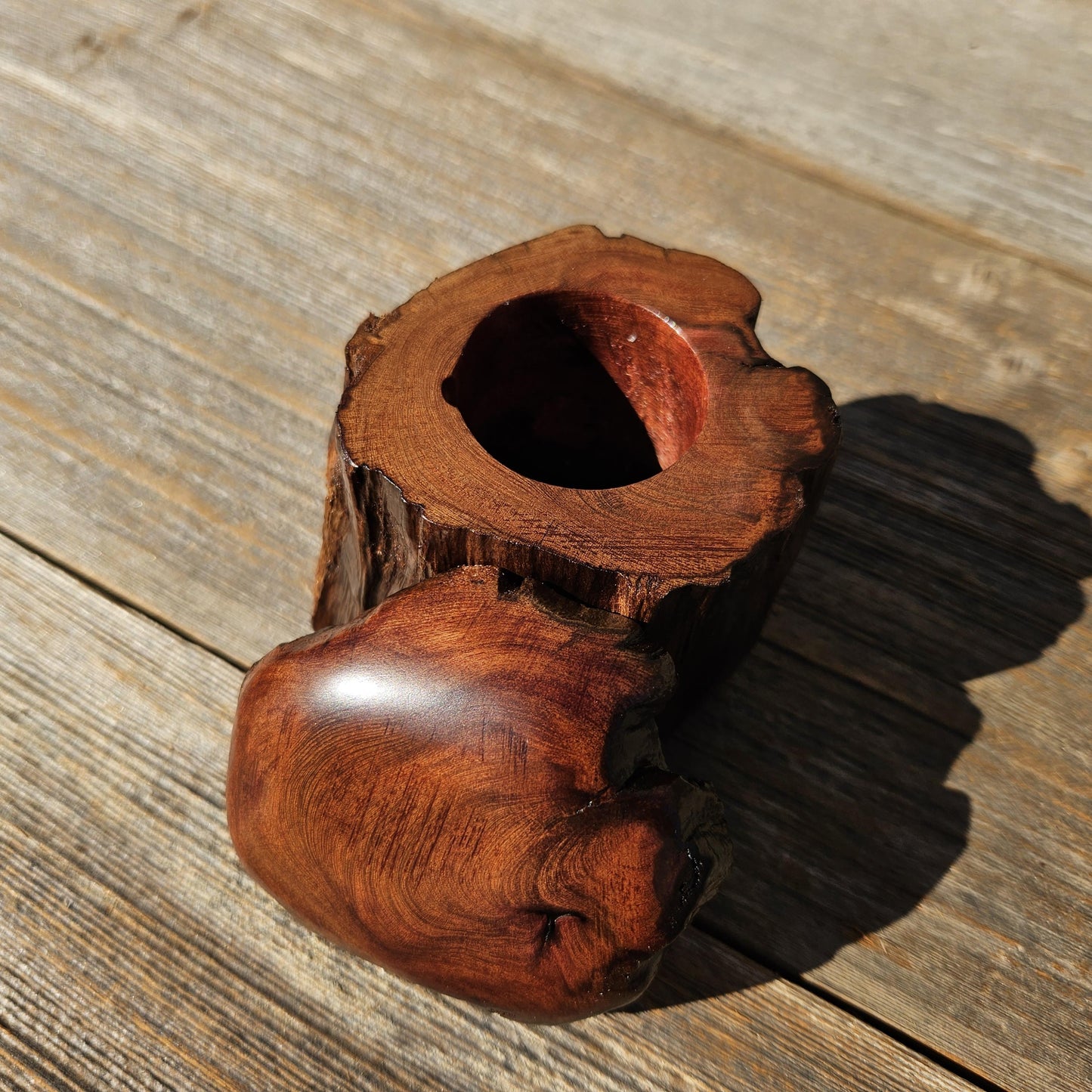 Wood Ring Box Redwood Rustic Handmade California #662 Storage Live Edge Gift