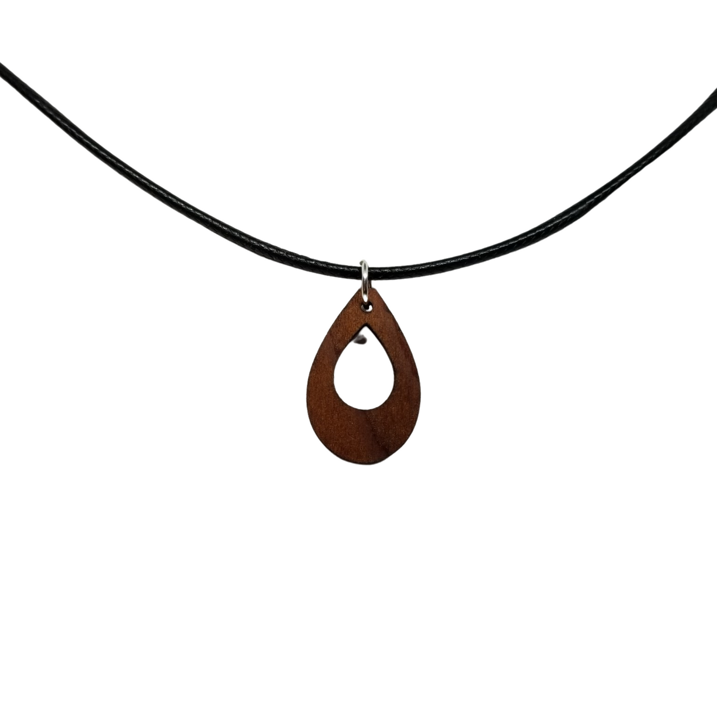 Teardrop Cutout Wood Necklace - CA Souvenir Anniversary Gift - N3