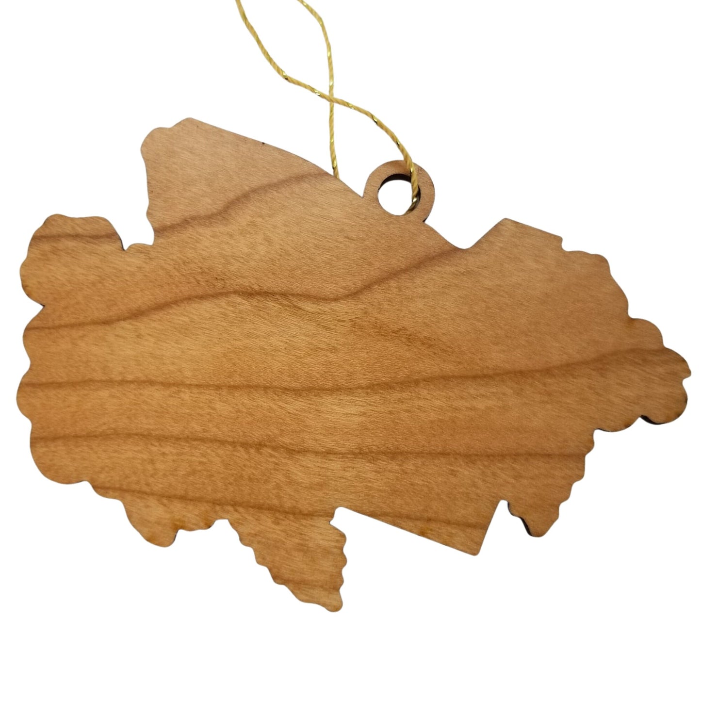 Oregon Wood Ornament - OR State Shape with State Flowers Cutout - Handmade Wood Ornament Made in USA Christmas Decor