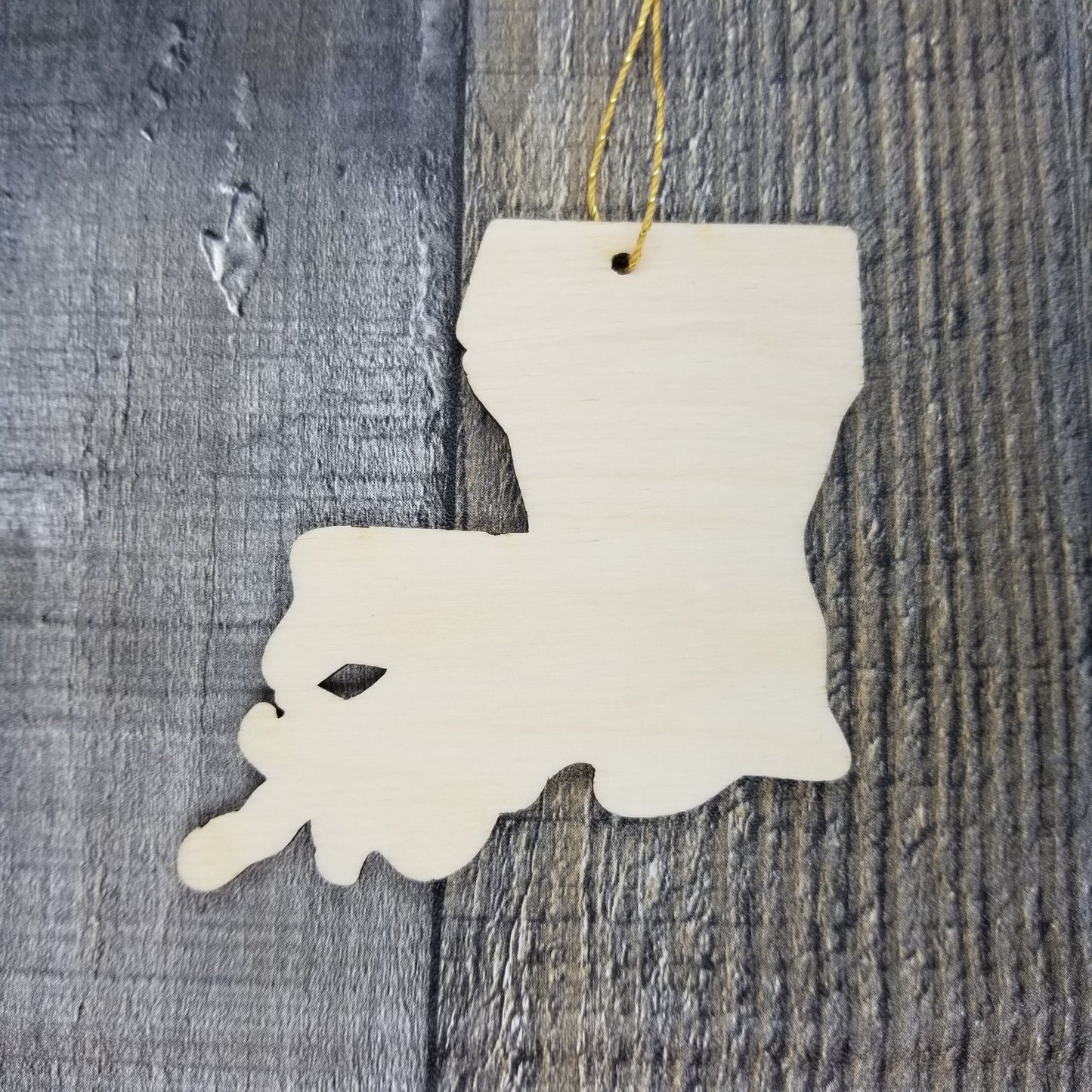 Louisiana Wood Ornament - LA State Shape with State Motto - Handmade Wood Ornament Made in USA Christmas Decor