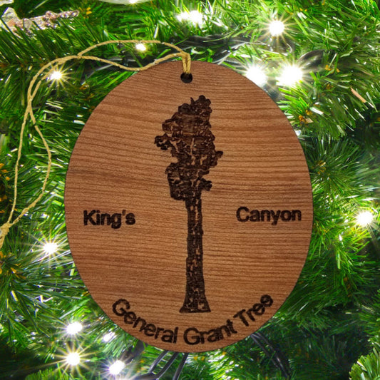 General Grant Tree King's Canyon National Park Wood Ornament Handmade in USA- 15021KING
