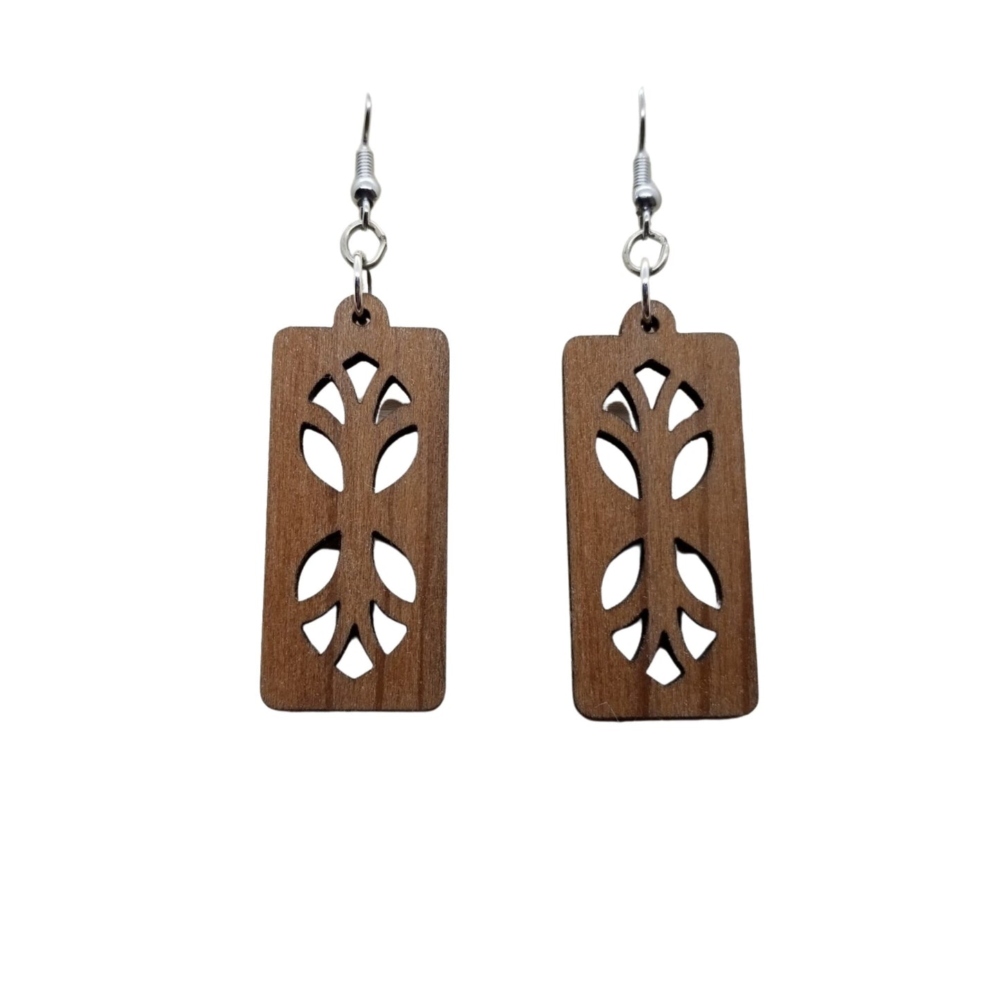 Wood Earrings - Cutout Branches or Tree Earrings - Dangle Earrings - CA Souvenir Keepsake - Anniversary Gift D21