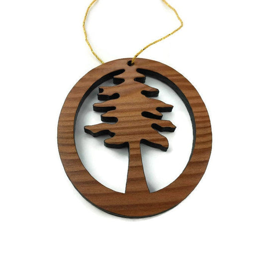 Wood Christmas Ornament Redwood Tree -15003