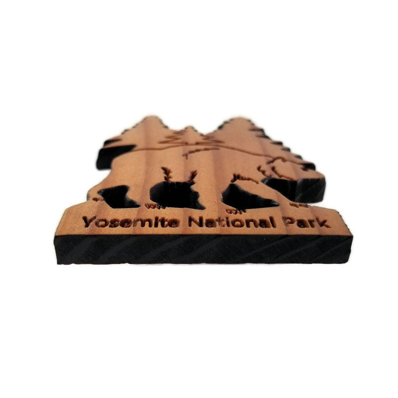 Yosemite National Park Bear and Trees Wood Refrigerator Magnet Made in USA Souvenir - 4002YNP