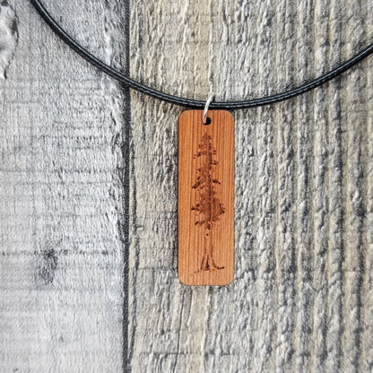 Big Tree Redwood Tree Necklace - Wood Necklace - CA Souvenir Keepsake - N2