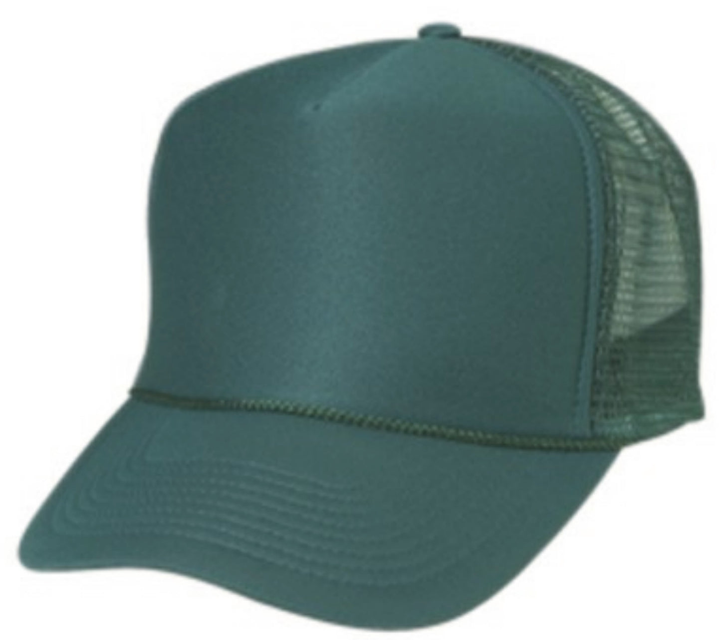 Solid Trucker Mesh Dark Green Cap or Hat - 0111-50