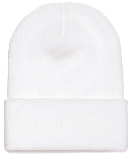 White Knit Beanie Cuffed 0182-39