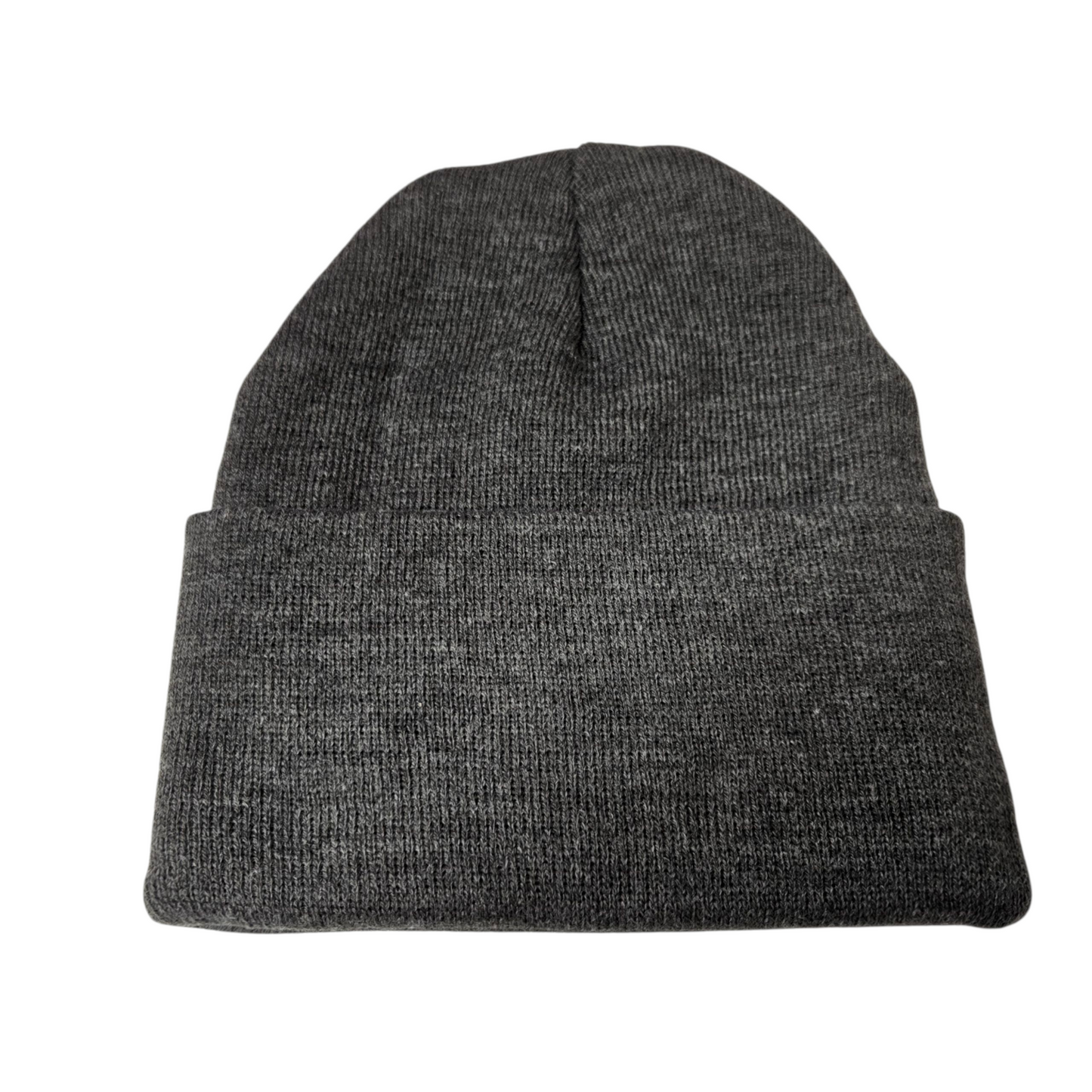 Dark Charcoal Gray Knit Beanie Cuffed 0182-52