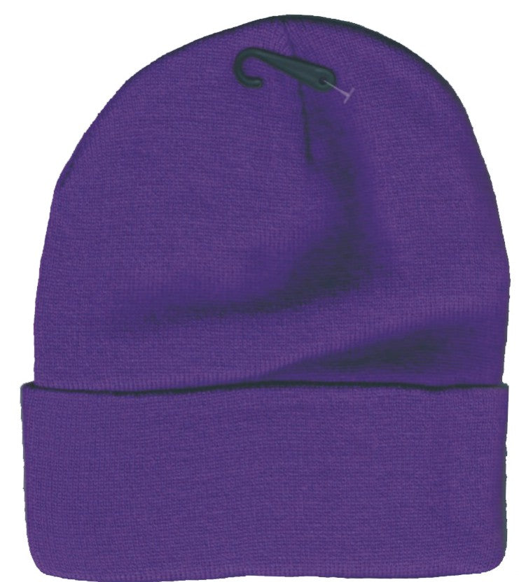 Purple Knit Beanie Cuffed 0182-57