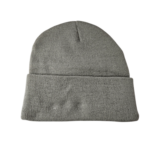 Med Gray Knit Beanie Cuffed 0182-58
