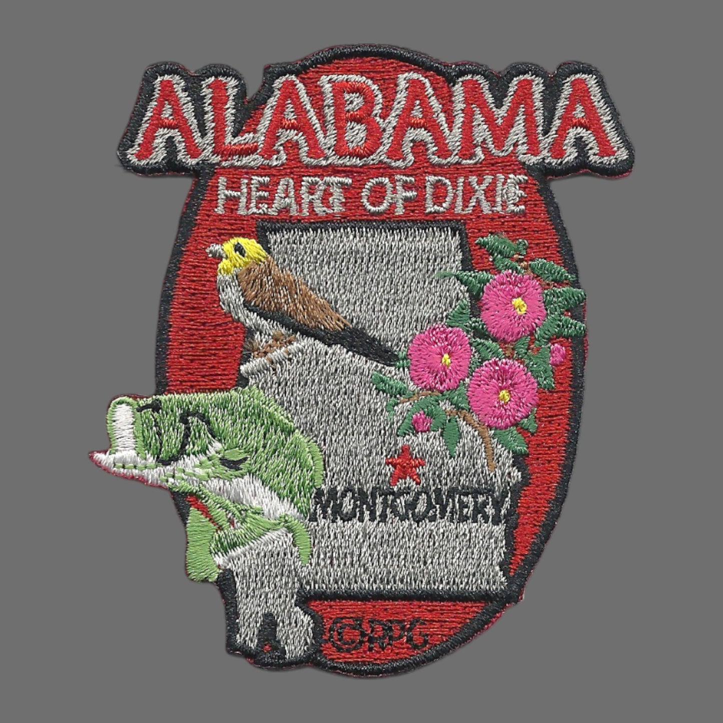 Alabama Patch – AL State Shape- Travel Patch Iron On – Heart of Dixie Souvenir Patch – Embellishment Applique – Travel Gift 3"