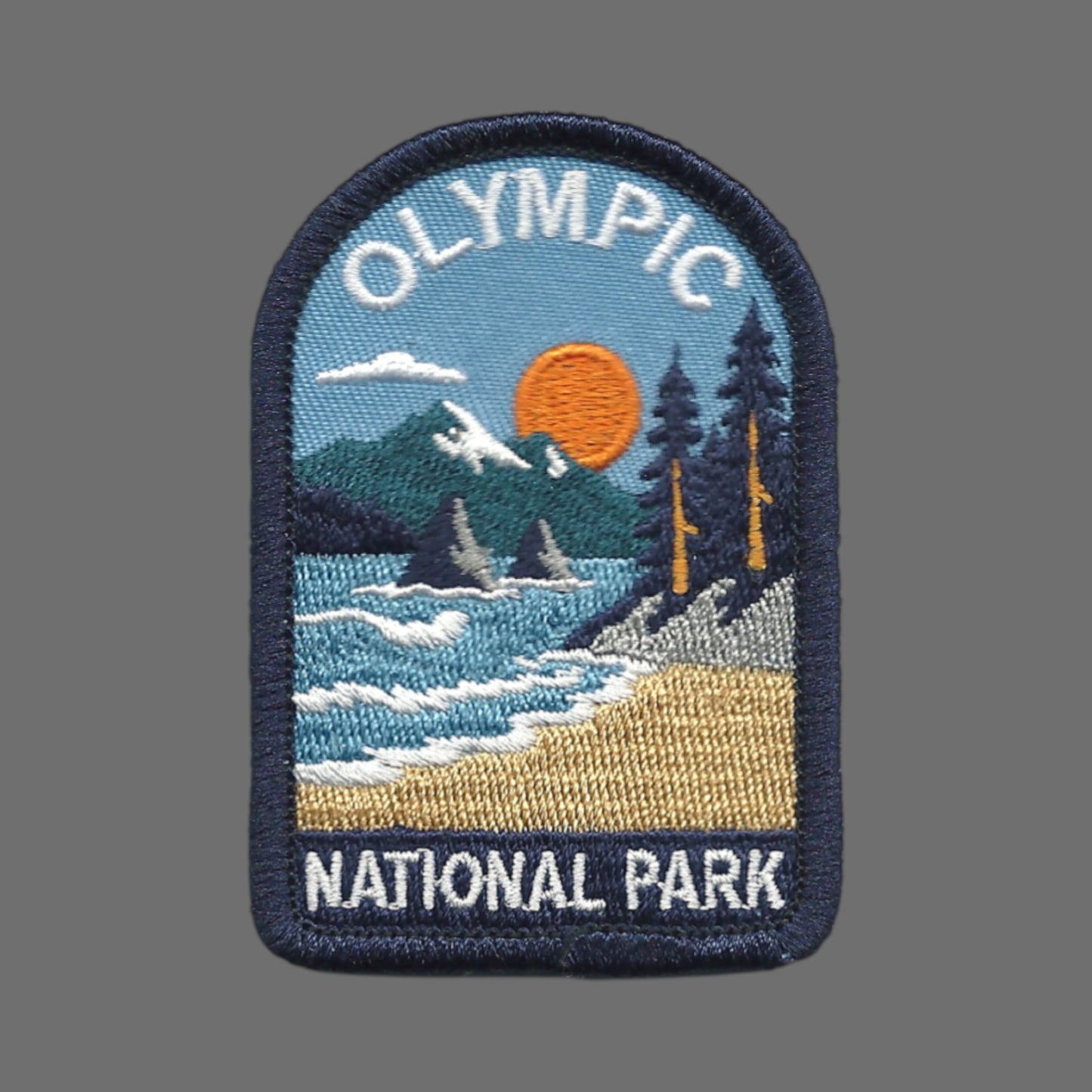 Olympic National Park Patch Dark Blue Border - 10616
