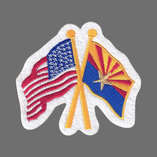 Arizona and US Flags Souvenir Patch - 1115