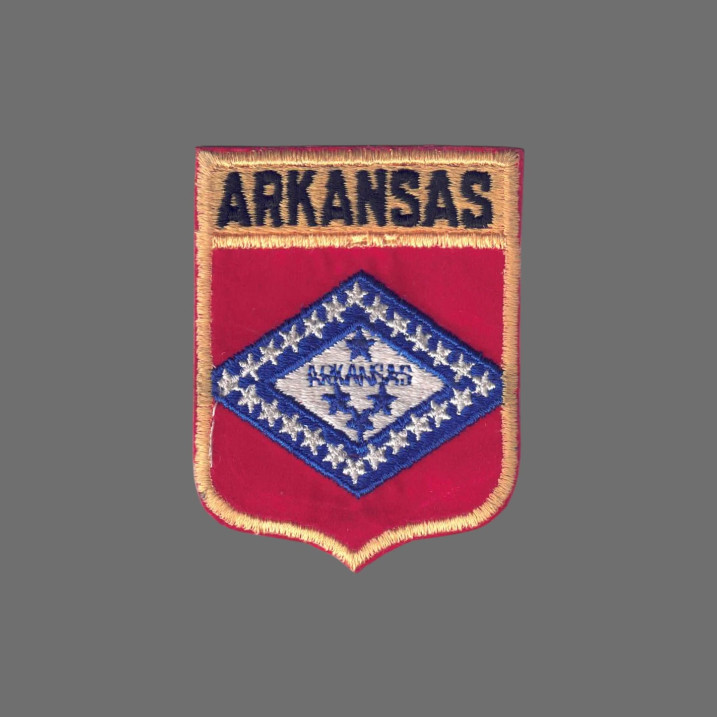 ARKANSAS Lg State Flag Shield Souvenir Patch - 1152
