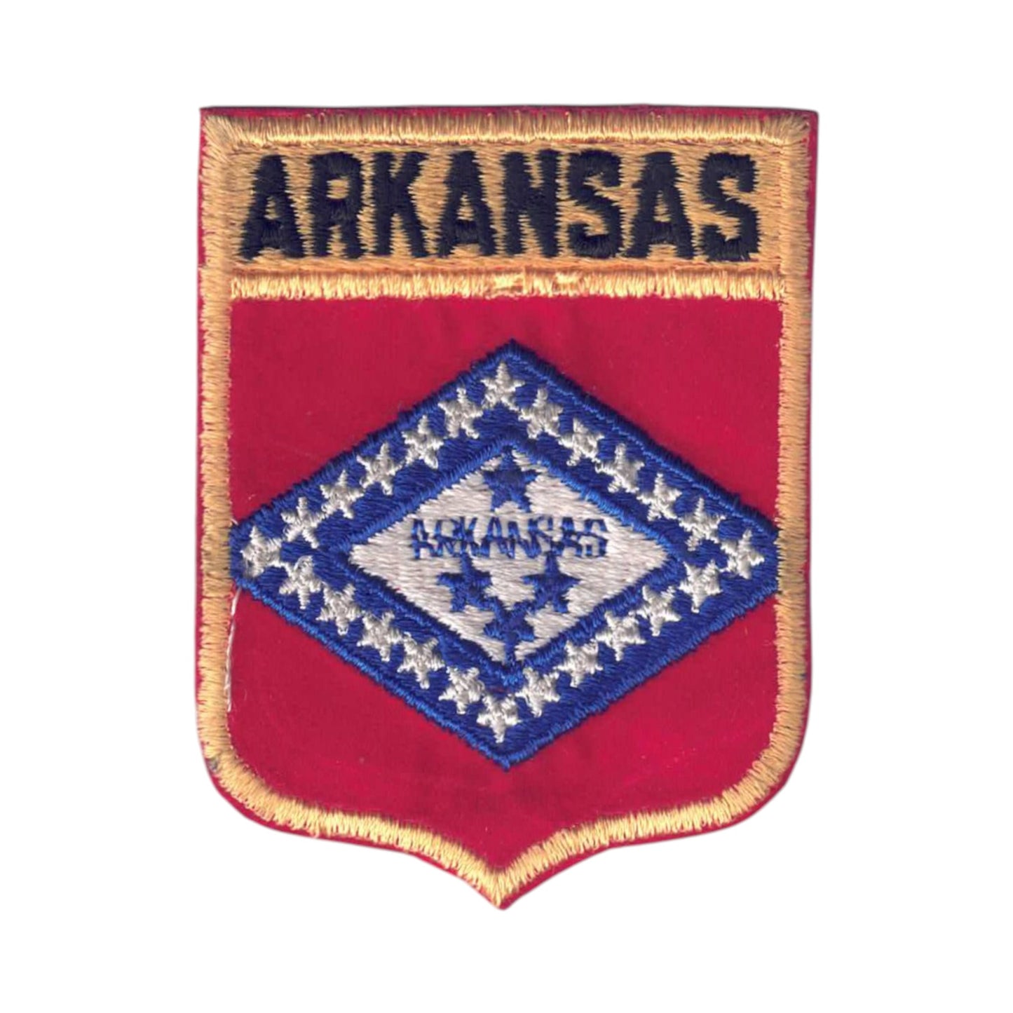ARKANSAS Lg State Flag Shield Souvenir Patch - 1152