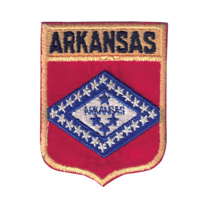 ARKANSAS Lg State Flag Shield Souvenir Patch - 1152