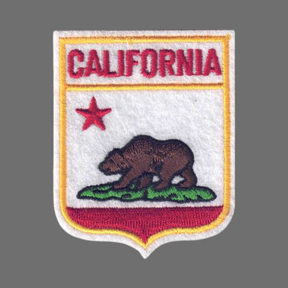 CALIFORNIA SM State Flag Shield Souvenir Patch - 1201