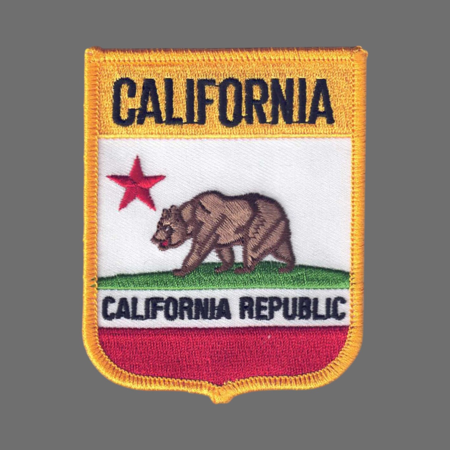 CALIFORNIA REPUBLIC Lg Flag Shield Souvenir Patch - 1202CR