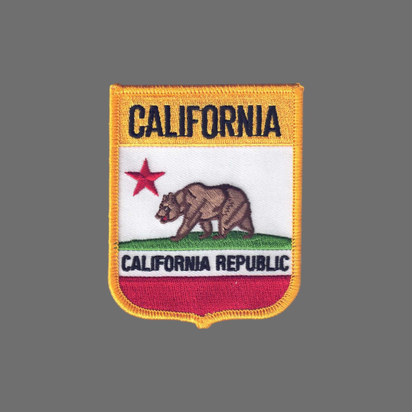 CALIFORNIA REPUBLIC Lg Flag Shield Souvenir Patch - 1202CR
