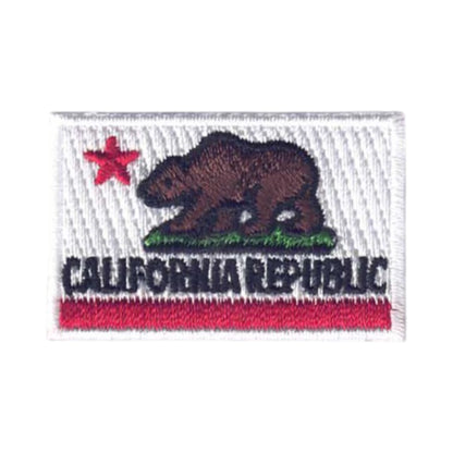 CALIFORNIA REPUBLIC State Flag MINI Patch White Border - 1204-W1