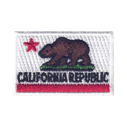 CALIFORNIA REPUBLIC State Flag MINI Patch White Border - 1204-W1