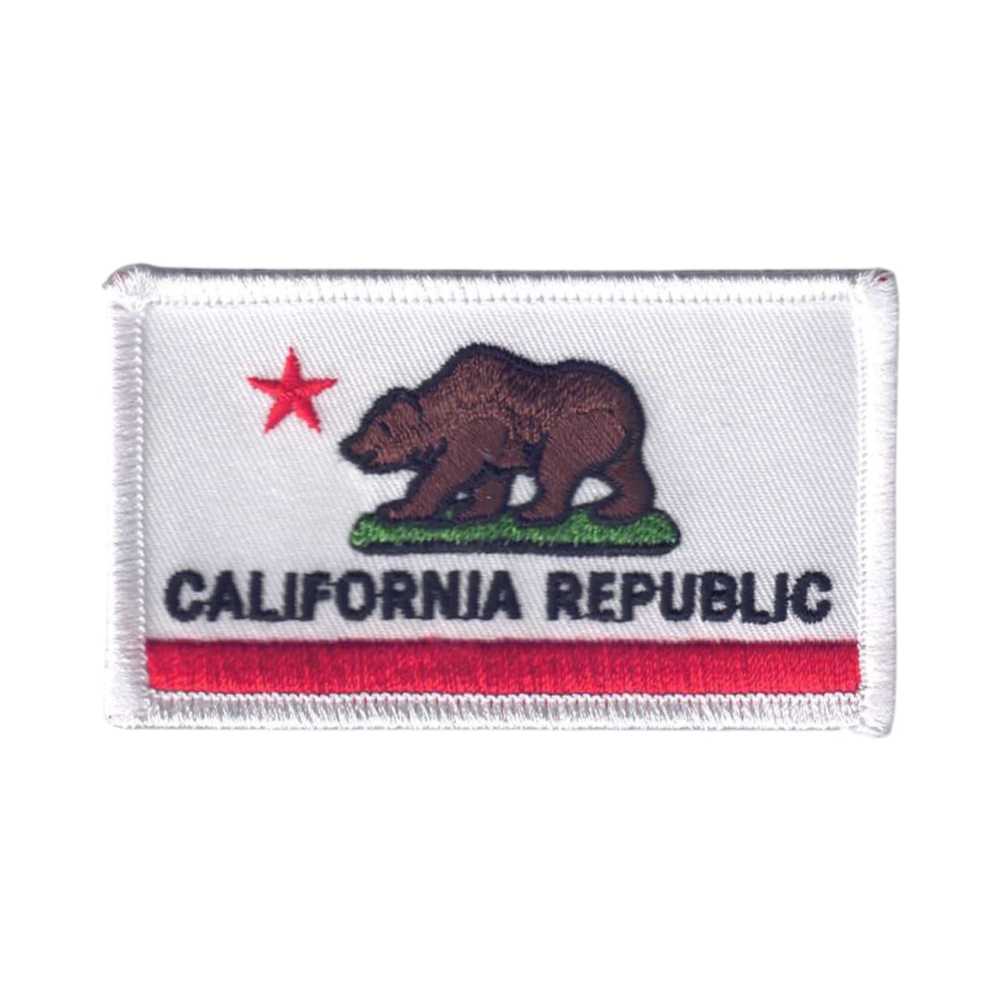 CALIFORNIA REPUBLIC Flag Patch White Border - 1204W