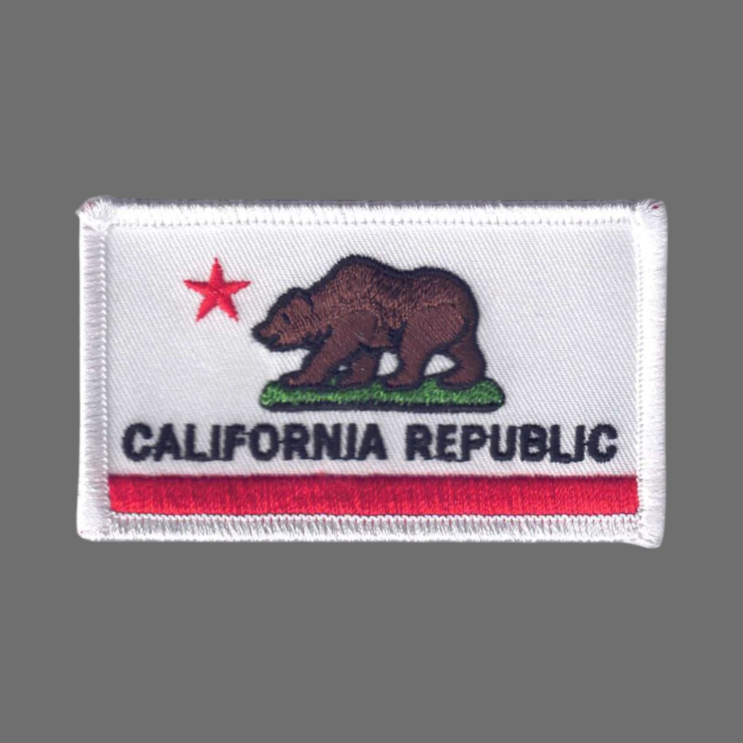 CALIFORNIA REPUBLIC Flag Patch White Border - 1204W