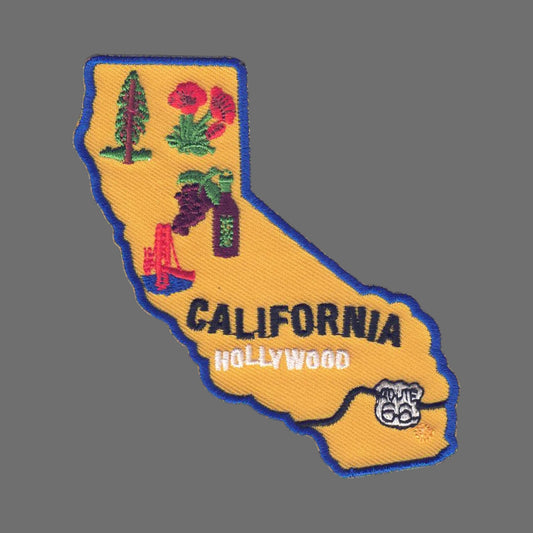 CALIFORNIA Map State Shape Souvenir Patch - 1206