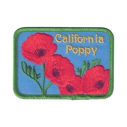 California Poppy Souvenir Patch Rectangle - 1209