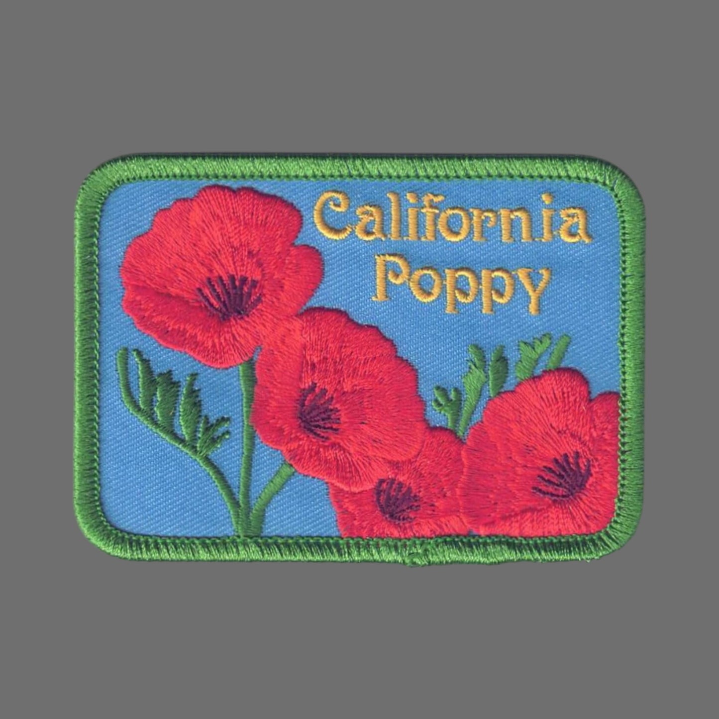 California Poppy Souvenir Patch Rectangle - 1209