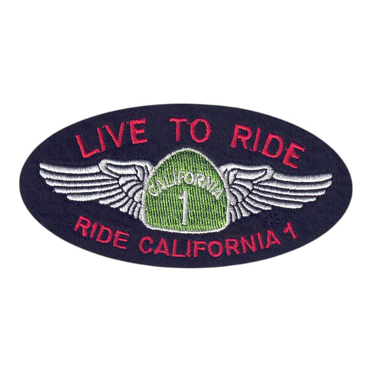 LIVE TO RIDE - CALIFORNIA 1 Red Text Patch - 1232-36