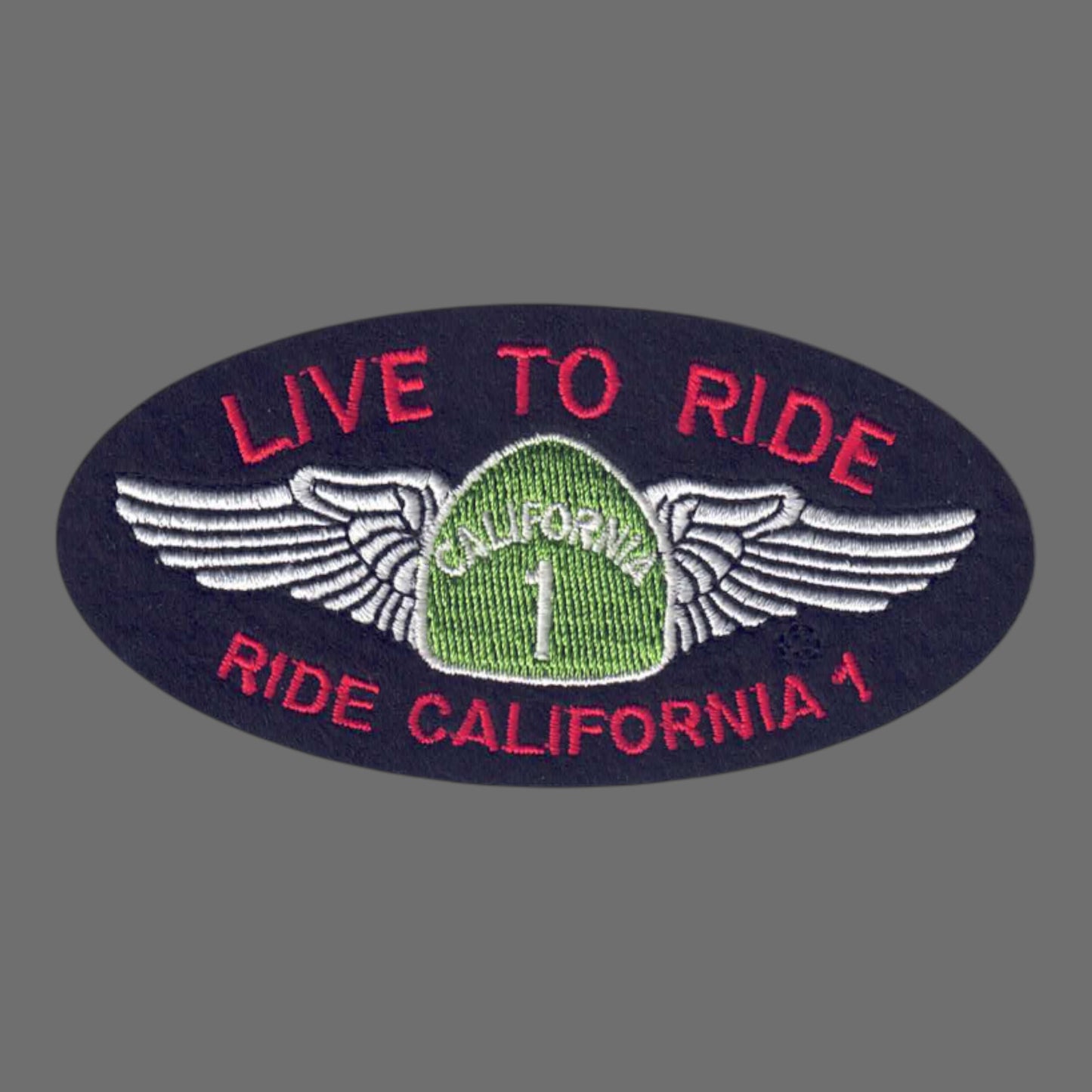 LIVE TO RIDE - CALIFORNIA 1 Red Text Patch - 1232-36