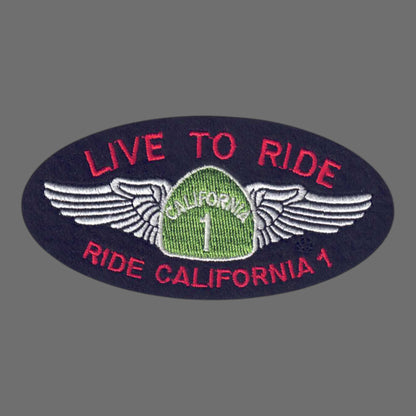 LIVE TO RIDE - CALIFORNIA 1 Red Text Patch - 1232-36