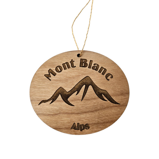 Mont Blanc Mountains Wood Ornament Swiss Alps Souvenir - 15068