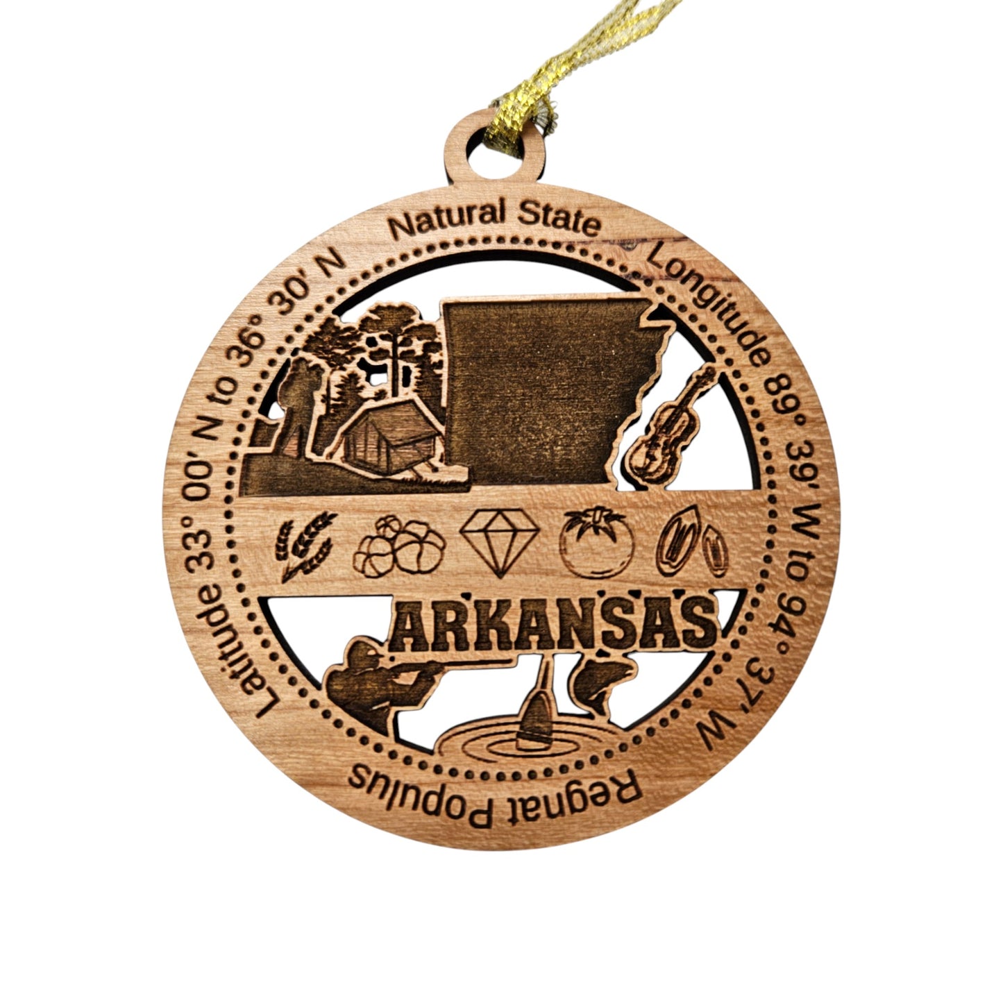 Arkansas Wood Ornament - Souvenir Collage - 15625