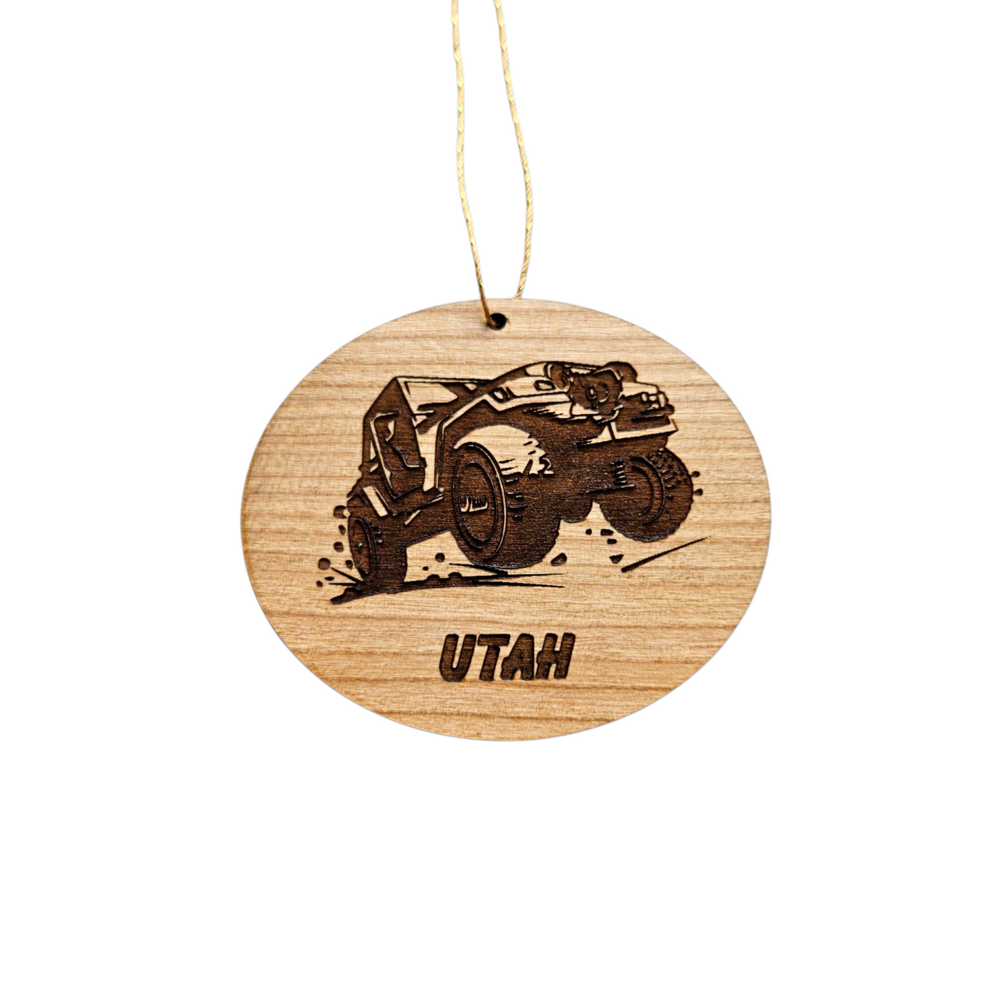 Utah Wood Ornament -  4 Wheeling UT 4x4 Rock Crawling - Handmade in USA Souvenir - 15787
