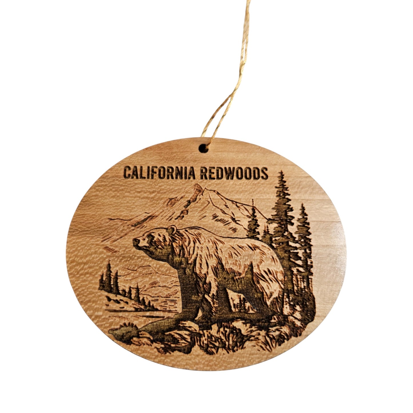 Bear Mountains Trees Ornament California Redwoods Wood Souvenir - 15813
