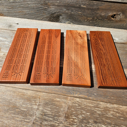 Redwood Wood Cribbage Board Handmade Laser Engraved 3 Player USA Card Game Birthday Gift Christmas Gift California Souvenir